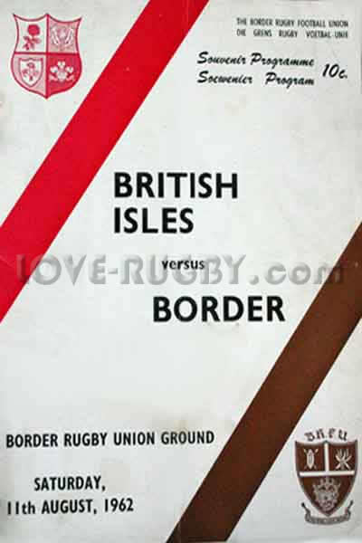 1962 Border Bulldogs v British Isles  Rugby Programme